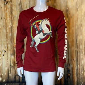 Marvel Red Deadpool Unicorn Long Sleeve T-Shirt